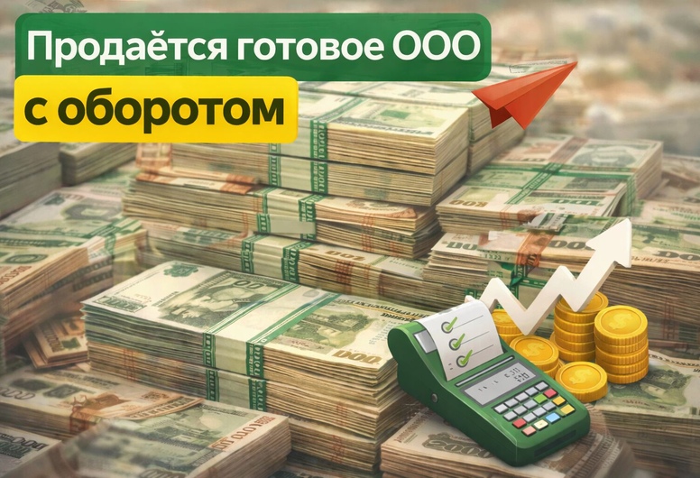 Действующее ООО с оборотом 4,5 млн рублей в месяц