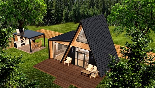 Готовый арендный бизнес (глэмпинг) — комплекс из трех A-frame домов