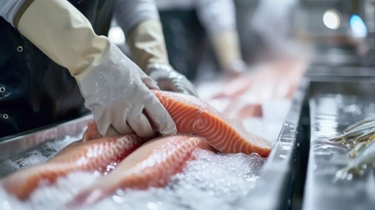Работающее производство рыбных полуфабрикатов